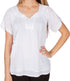 Sakkas Embroidered 100% Cotton Semi-Sheer Short Sleeve Gauzy Top / Blouse