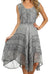 Sakkas Sundara Stonewashed Rayon Embroidered Mid Length Dress