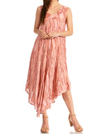 Sakkas Kara Long Draped Sleeveless Marbled Caftan Dress / Cover Up