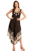 Sakkas Alexis Embroidered Long Sleeveless Floral Caftan Dress / Cover Up