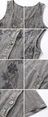 Sakkas Maya Floral Embroidered Sleeveless Button Up Rayon Dress