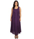 Sakkas Maya Floral Embroidered Sleeveless Button Up Rayon Dress
