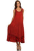 Sakkas Emma Relaxed Fit Scoop Neck Double Layered with Fringe Tank Dress