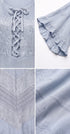 Sakkas Mirabel Stonewashed Corset Style Floral Emboridery Kimono Sleeve Dress