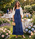 Sakkas Stella Long Tank Top Adjustable Caftan Corset Dress With Embroidery