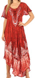 Sakkas Ronny Lace Embroidered Cap Sleeve Tie Dye Wash Caftan Dress / Cover Up
