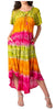 Sakkas Sula Long Laced Tie-Dye Wide Neck Embroidered Boho Sundress Cover Up