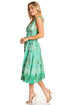 Sakkas Alba Women's Off The Shoulder Smock Ruffle Midi Dress Tie Dye & Embroidery