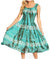 Sakkas Alba Women's Off The Shoulder Smock Ruffle Midi Dress Tie Dye & Embroidery