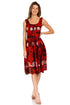 Sakkas Alba Women's Off The Shoulder Smock Ruffle Midi Dress Tie Dye & Embroidery