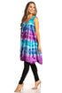 Sakkas Artemi Women's Casual Short Tie-dye Sleeveless Loose Tank Dress Cover-up