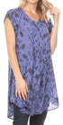 Sakkas Xoana Women's Casual Cap Sleeve V-neck Flare Loose Boho Swing Short Dress
