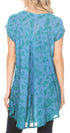 Sakkas Xoana Women's Casual Cap Sleeve V-neck Flare Loose Boho Swing Short Dress