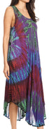 Sakkas Neja Women's Casual Maxi Summer Sleeveless Loose Fit Tie Dye Tank Dress