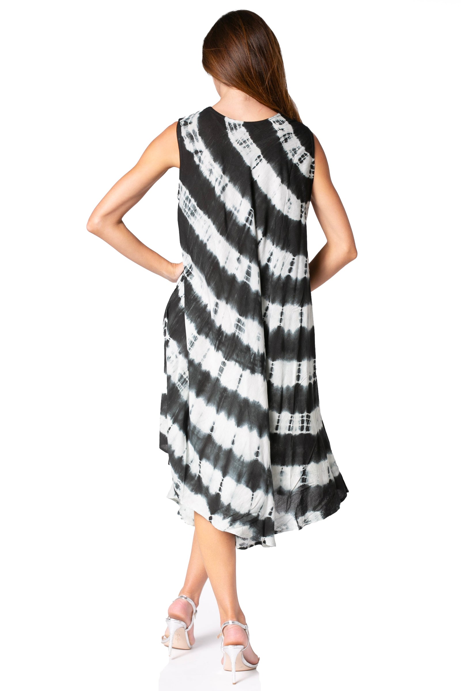 Sakkas Neja Women's Casual Maxi Summer Sleeveless Loose Fit Tie Dye Tank Dress
