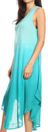 Sakkas Ambra Women's Casual Maxi Tie Dye Sleeveless Loose Tank Cover-up Dress