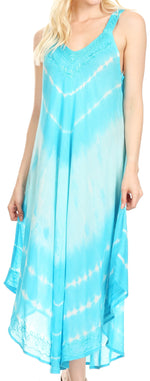 Sakkas Liz  Women's Maxi Loose Sleeveless Summer Casual Tank Dress Cover-up Caftan