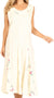 Sakkas Lila Women's Midi Sleeveless Floral Boho Casual Rayon Dress Adjustable