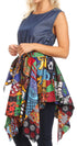 Sakkas Lani Womens Cocktail Sleeveless Hi-Lo Dress in African Print w/Pockets