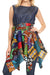 Sakkas Lani Womens Cocktail Sleeveless Hi-Lo Dress in African Print w/Pockets
