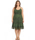 Sakkas Stonewashed Rayon Adjustable Spaghetti Straps Mid Length Dress