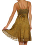 Sakkas Stonewashed Rayon Adjustable Spaghetti Straps Mid Length Dress