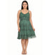 Sakkas Stonewashed Rayon Adjustable Spaghetti Straps Mid Length Dress