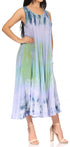 Sakkas Liza Women's Sleeveless Maxi Caftan Dress for Casual Summer Wear with Bohemian Flair and Handy Pockets