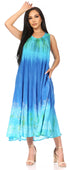 Sakkas Liza Women's Sleeveless Maxi Caftan Dress for Casual Summer Wear with Bohemian Flair and Handy Pockets