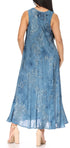 Sakkas Liza Women's Sleeveless Maxi Caftan Dress for Casual Summer Wear with Bohemian Flair and Handy Pockets