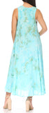 Sakkas Liza Women's Sleeveless Maxi Caftan Dress for Casual Summer Wear with Bohemian Flair and Handy Pockets