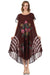 Sakkas Embroidered Painted Floral Cap Sleeve Rayon Dress