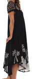 Sakkas Batik Palm Tree Cap Sleeve Caftan Dress / Cover Up