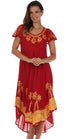Sakkas Batik Palm Tree Cap Sleeve Caftan Dress / Cover Up