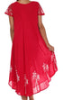 Sakkas Batik Palm Tree Cap Sleeve Caftan Dress / Cover Up