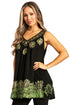 Sakkas Batik Embroidered V-Neck Sleeveless Blouse