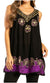 Sakkas Batik Embroidered V-Neck Sleeveless Blouse