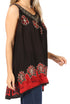Sakkas Batik Embroidered V-Neck Sleeveless Blouse