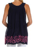 Sakkas Batik Embroidered V-Neck Sleeveless Blouse