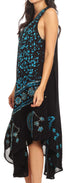 Sakkas Moon and Stars Batik Caftan Tank Dress / Cover Up
