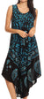 Sakkas Moon and Stars Batik Caftan Tank Dress / Cover Up