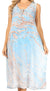 Sakkas Ilaria Women's Midi Sleeveless Casual Loose Flare Print Dress Caftan Pocket