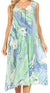 Sakkas Ilaria Women's Midi Sleeveless Casual Loose Flare Print Dress Caftan Pocket