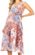 Sakkas Ilaria Women's Midi Sleeveless Casual Loose Flare Print Dress Caftan Pocket