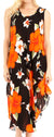 Sakkas Aba Women's Casual Summer Floral Print Sleeveless Loose Dress Cover-up