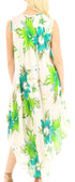 Sakkas Aba Women's Casual Summer Floral Print Sleeveless Loose Dress Cover-up