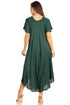 Sakkas Lilia Embroidered Lace Up Bodice Relaxed Fit  Maxi Sun Dress