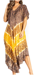 Sakkas Viveka Embroidered Caftan Dress