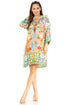 Sakkas Rosa Boho Style Floral Tunic Dress - Women's Midi Top