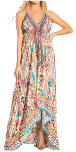 Sakkas Lizi 2025 Womens Maxi High-low Halter Handkerchief Long Dress Beach Party